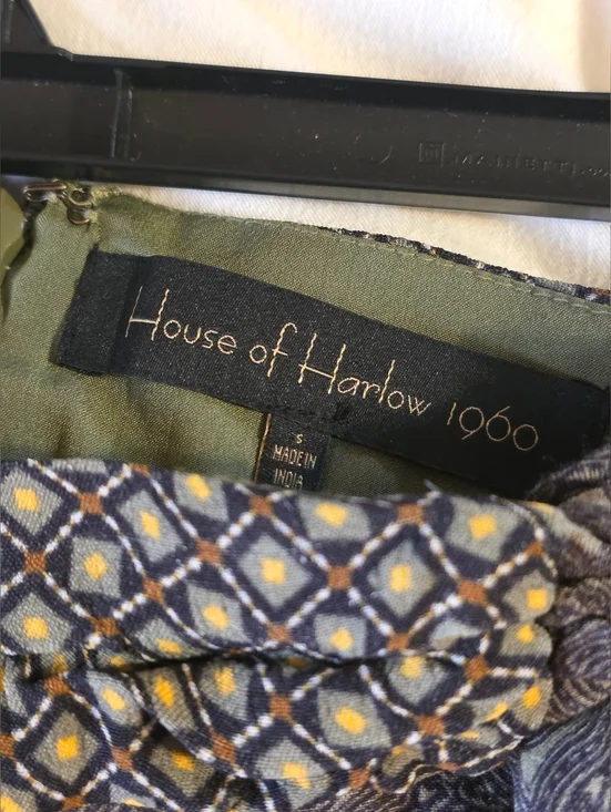 House of Harlow 1960 x Revolve Giorgia Skirt Geo Multi Sz Small Fringe Slit Boho - Picture 4 of 6